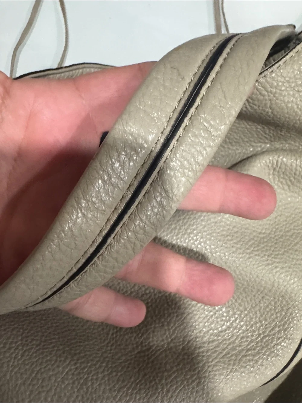 Rebecca Minkoff Beige Leather Hobo with Gold Zippers